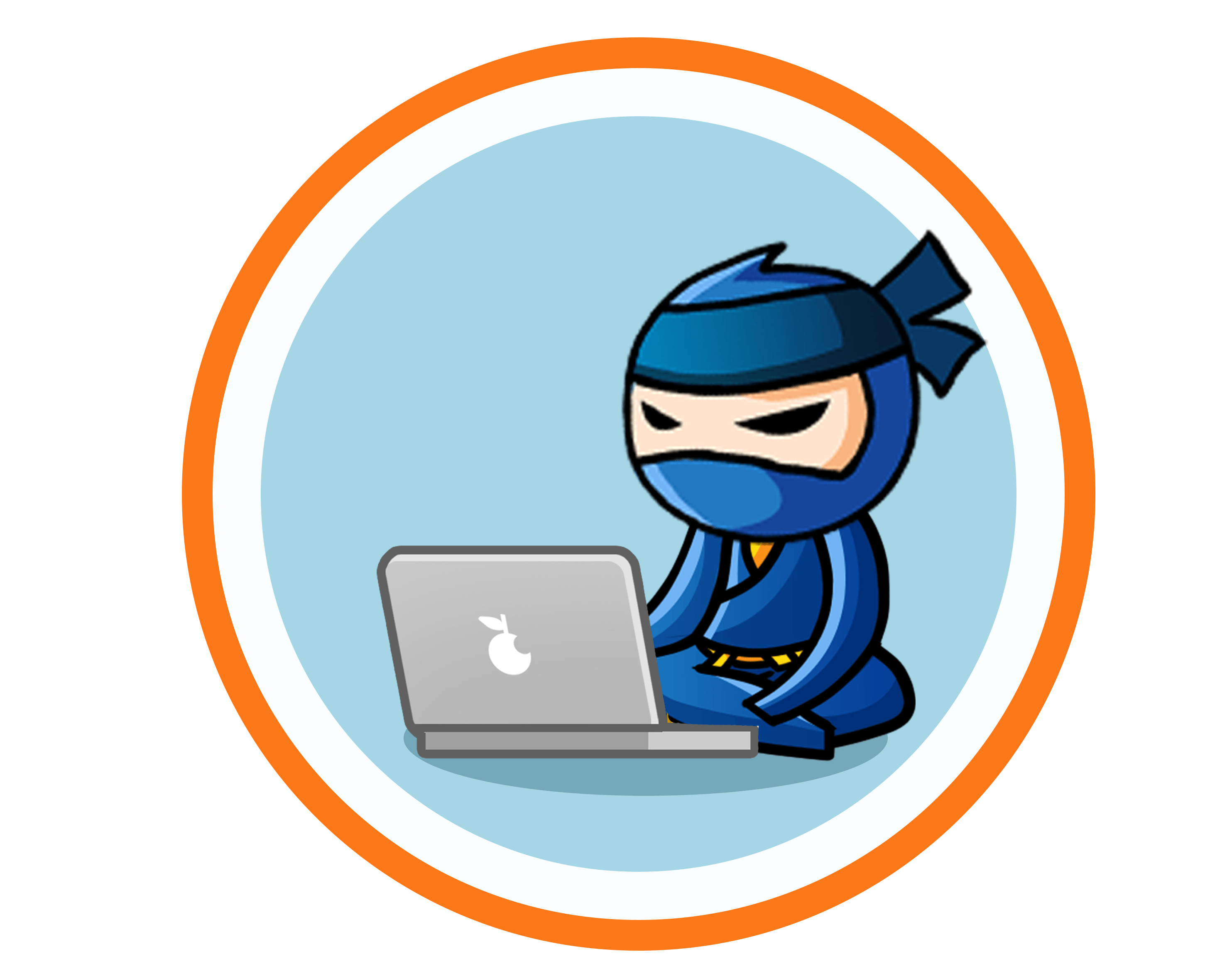 Ninja használ laptop